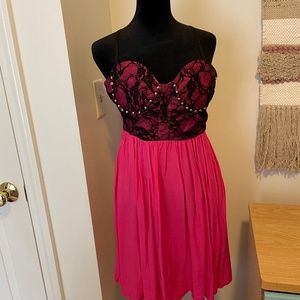 Pink and Black Dress